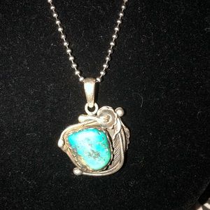 Jewelry - Native American turquoise chunk silver necklace Jewelry - Native American turquoise chunk silver necklace